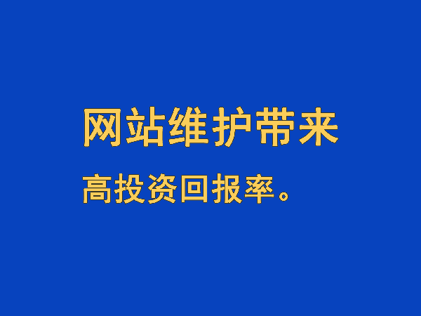 網(wǎng)站維護帶來高投資回報率