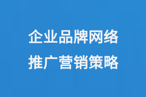 企業(yè)品牌網(wǎng)絡(luò)推廣營銷策略