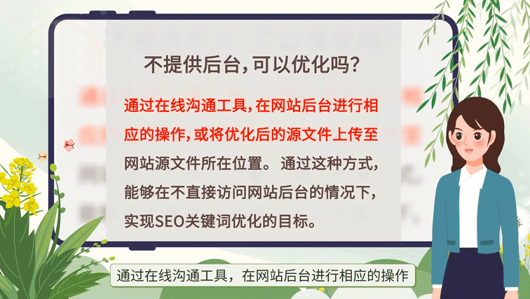 可以通過在線溝通工具，在網(wǎng)站后臺進行相應(yīng)的操作